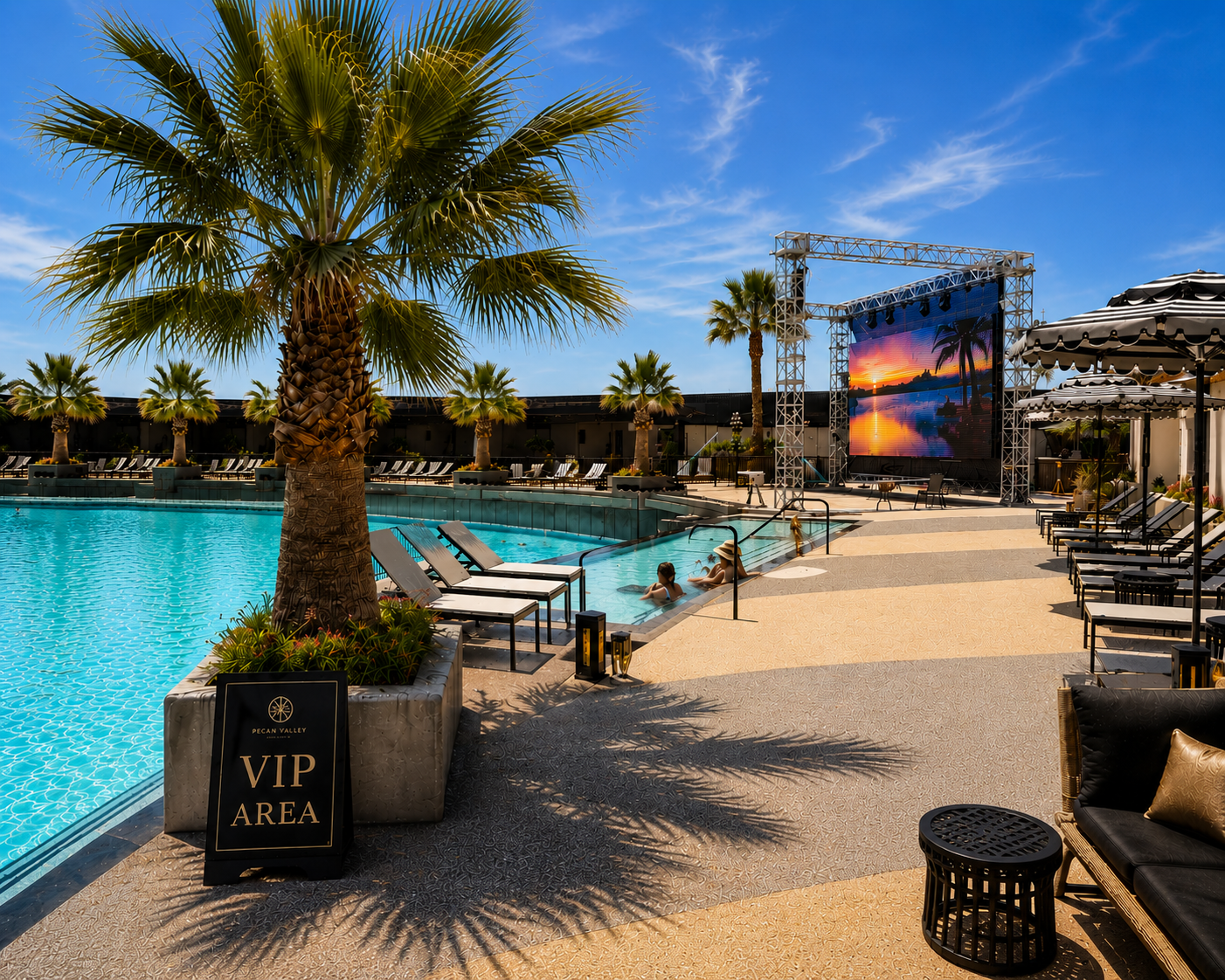 VIP Island Cabanas at Pecan Valley Resort